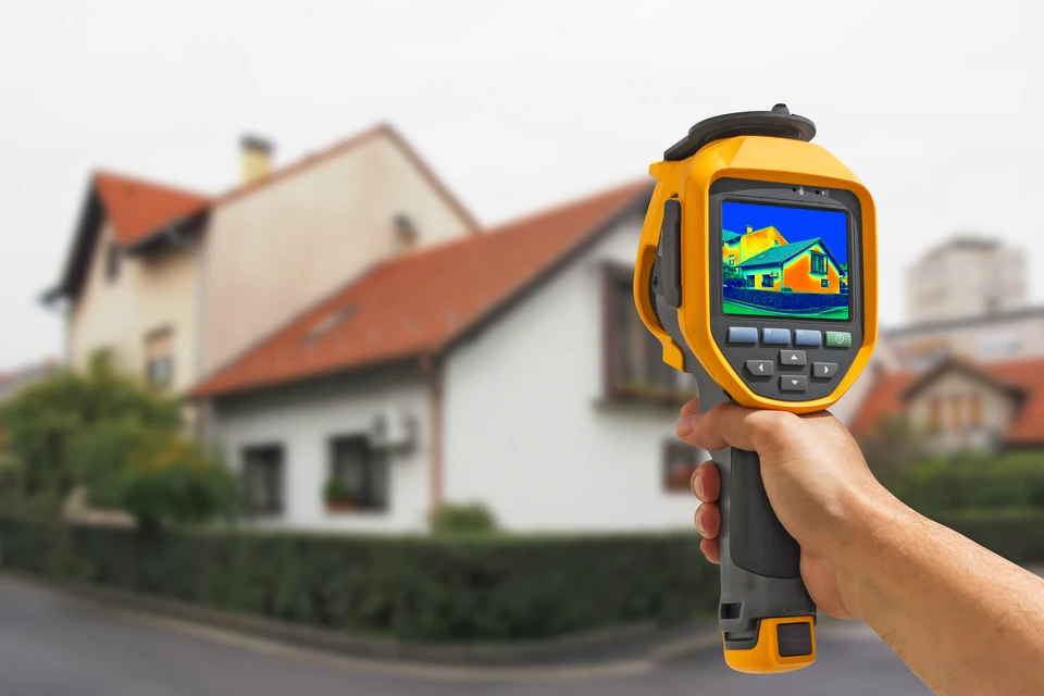 Scène d'intérieur de bureau d'études avec architecte ou ingénieur travaillant sur plans techniques