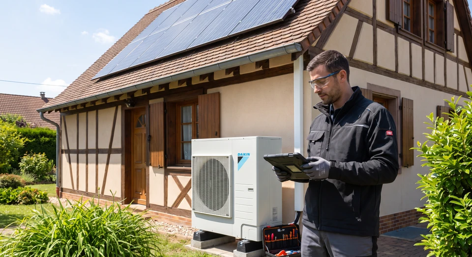 Scène d'intérieur de bureau d'études avec architecte ou ingénieur travaillant sur plans techniques