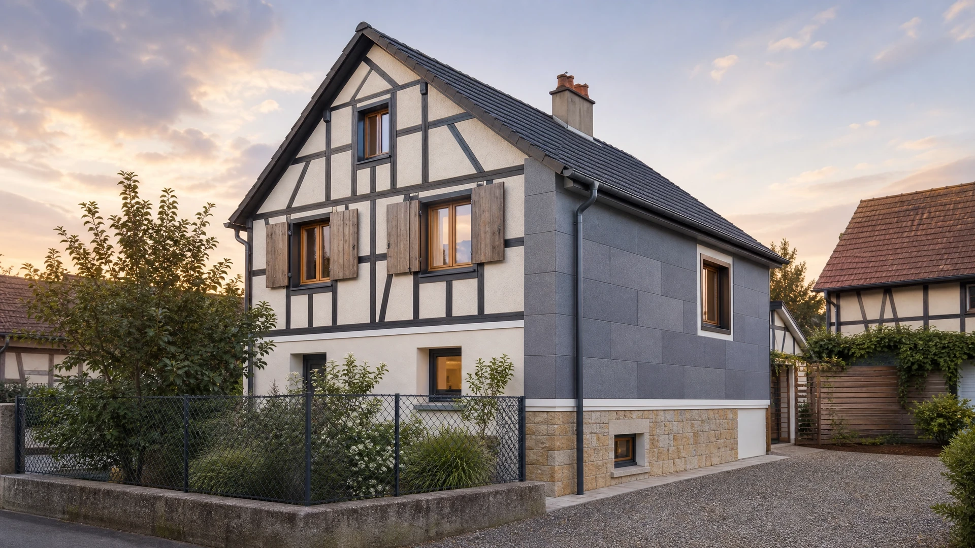 Un travailleur de la construction utilise des mains gantées pour insérer un matériau d'isolation en laine minérale dans le mur d'une propriété résidentielle