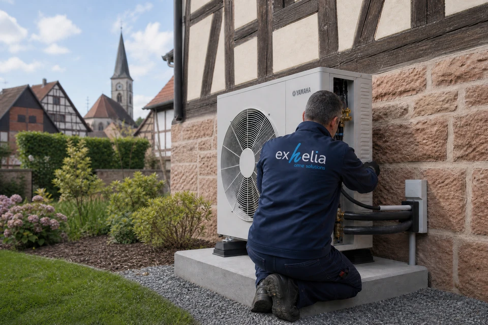 Scène d'intérieur de bureau d'études avec architecte ou ingénieur travaillant sur plans techniques